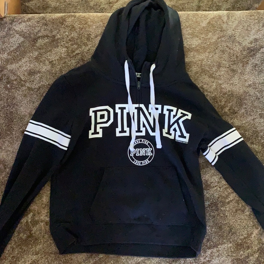 VS PINK varsity black sweatshirt